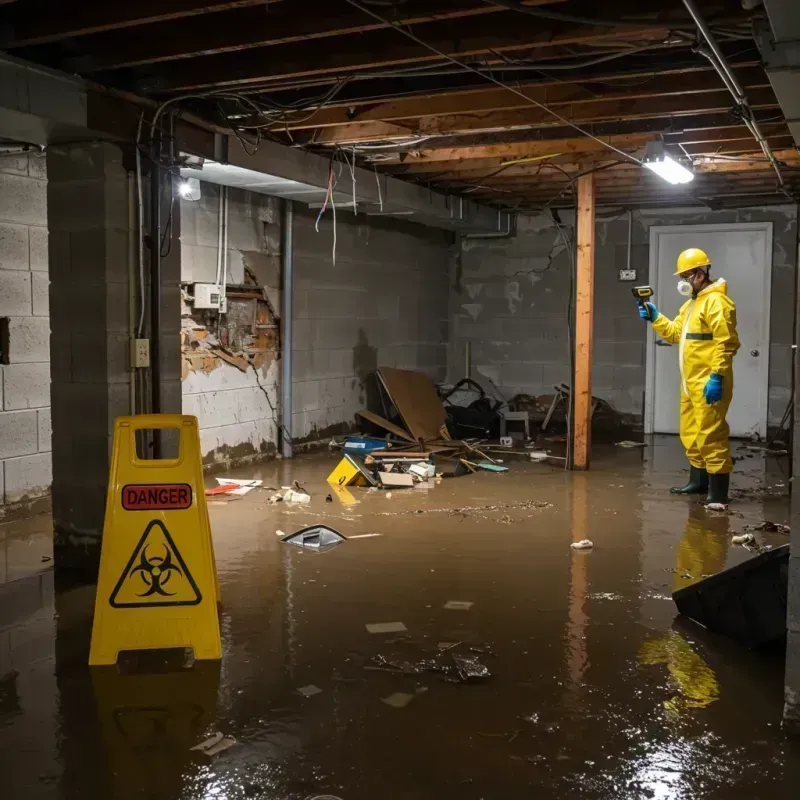 Flooded Basement Electrical Hazard in Slater, IA Property